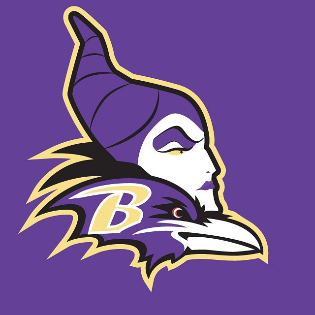 Maleficent Baltimore Ravens logo iron on transfers